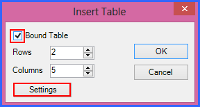 Bound Table